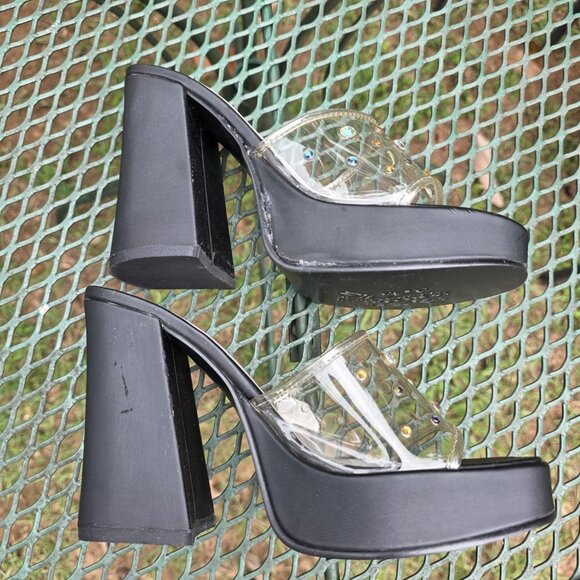 Skechers y2k 90s Somethin' Else Rhinestone Platform Pumps Heels Shoes Sz 7 - Picture 5 of 9